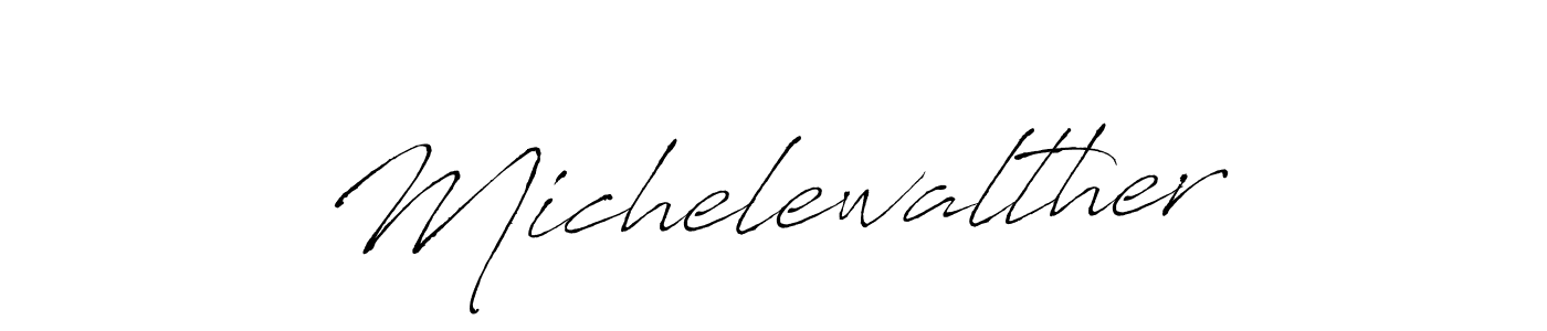 Make a beautiful signature design for name Michelewalther. With this signature (Antro_Vectra) style, you can create a handwritten signature for free. Michelewalther signature style 6 images and pictures png