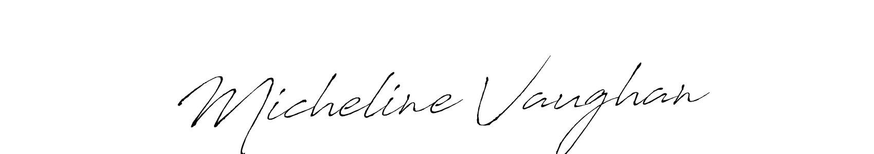 Micheline Vaughan stylish signature style. Best Handwritten Sign (Antro_Vectra) for my name. Handwritten Signature Collection Ideas for my name Micheline Vaughan. Micheline Vaughan signature style 6 images and pictures png