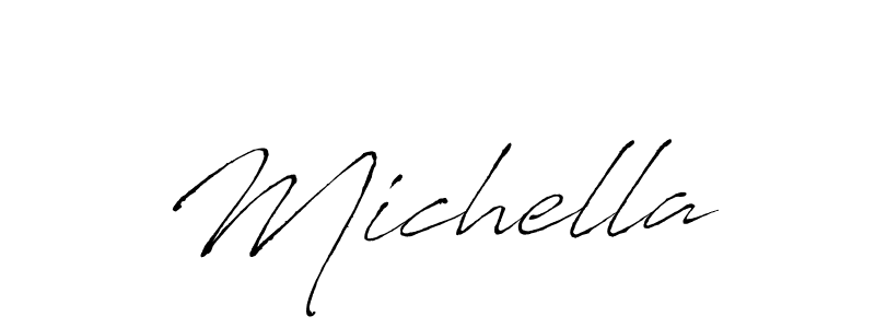 Michella stylish signature style. Best Handwritten Sign (Antro_Vectra) for my name. Handwritten Signature Collection Ideas for my name Michella. Michella signature style 6 images and pictures png