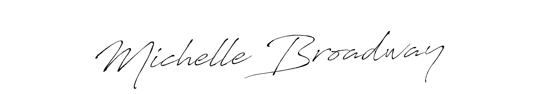 How to make Michelle Broadway name signature. Use Antro_Vectra style for creating short signs online. This is the latest handwritten sign. Michelle Broadway signature style 6 images and pictures png
