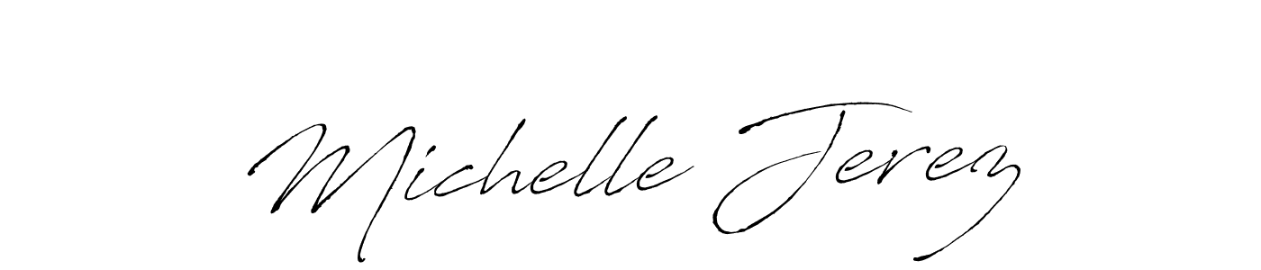 Make a beautiful signature design for name Michelle Jerez. With this signature (Antro_Vectra) style, you can create a handwritten signature for free. Michelle Jerez signature style 6 images and pictures png