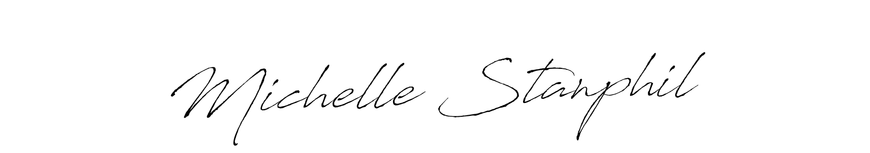 Michelle Stanphil stylish signature style. Best Handwritten Sign (Antro_Vectra) for my name. Handwritten Signature Collection Ideas for my name Michelle Stanphil. Michelle Stanphil signature style 6 images and pictures png