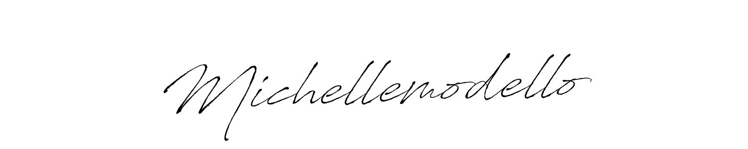 Use a signature maker to create a handwritten signature online. With this signature software, you can design (Antro_Vectra) your own signature for name Michellemodello. Michellemodello signature style 6 images and pictures png