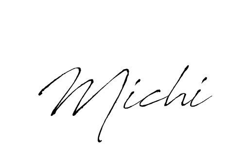 Michi stylish signature style. Best Handwritten Sign (Antro_Vectra) for my name. Handwritten Signature Collection Ideas for my name Michi. Michi signature style 6 images and pictures png