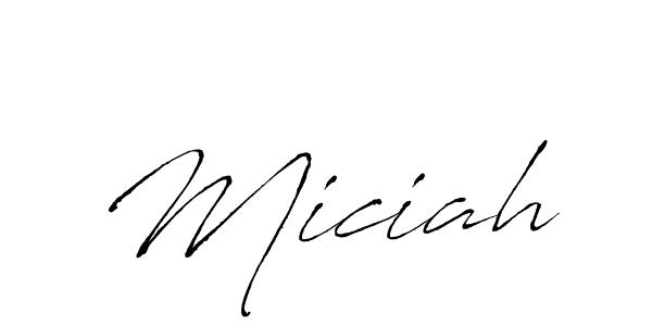 Use a signature maker to create a handwritten signature online. With this signature software, you can design (Antro_Vectra) your own signature for name Miciah. Miciah signature style 6 images and pictures png