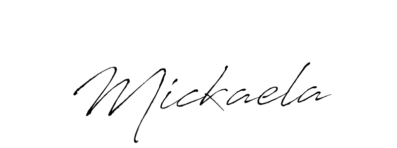 Mickaela stylish signature style. Best Handwritten Sign (Antro_Vectra) for my name. Handwritten Signature Collection Ideas for my name Mickaela. Mickaela signature style 6 images and pictures png