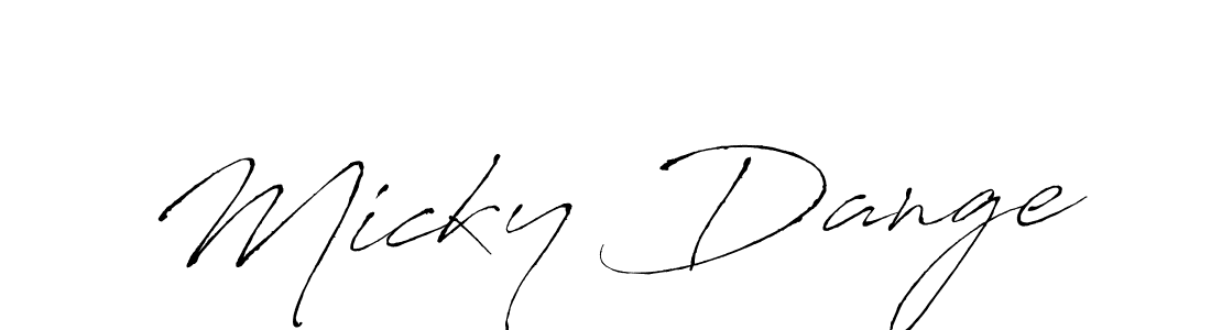 Make a beautiful signature design for name Micky Dange. With this signature (Antro_Vectra) style, you can create a handwritten signature for free. Micky Dange signature style 6 images and pictures png