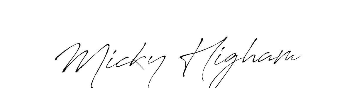 Make a beautiful signature design for name Micky Higham. With this signature (Antro_Vectra) style, you can create a handwritten signature for free. Micky Higham signature style 6 images and pictures png