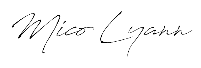 How to make Mico Lyann name signature. Use Antro_Vectra style for creating short signs online. This is the latest handwritten sign. Mico Lyann signature style 6 images and pictures png