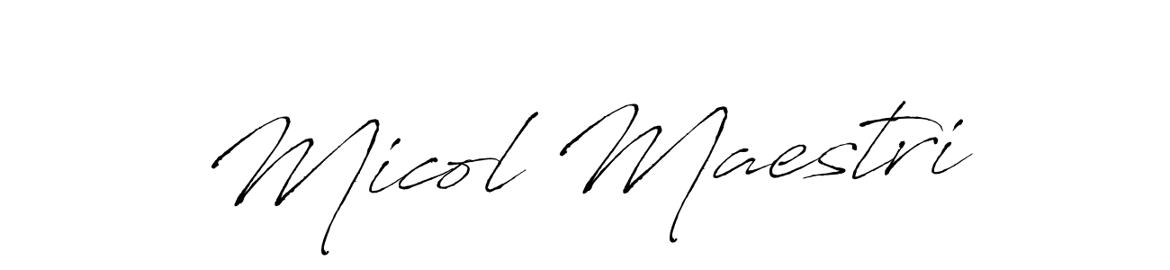 Create a beautiful signature design for name Micol Maestri. With this signature (Antro_Vectra) fonts, you can make a handwritten signature for free. Micol Maestri signature style 6 images and pictures png