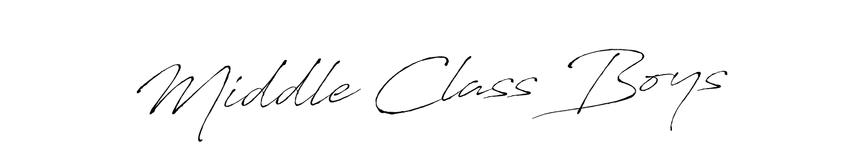 How to make Middle Class Boys name signature. Use Antro_Vectra style for creating short signs online. This is the latest handwritten sign. Middle Class Boys signature style 6 images and pictures png