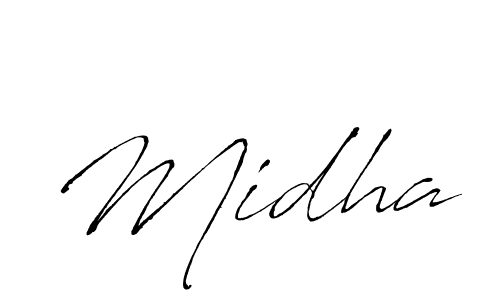 How to make Midha signature? Antro_Vectra is a professional autograph style. Create handwritten signature for Midha name. Midha signature style 6 images and pictures png