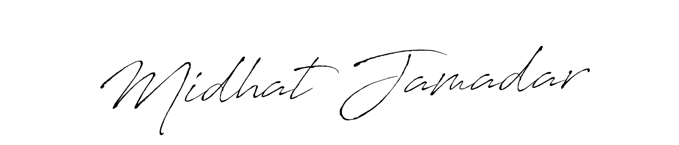 if you are searching for the best signature style for your name Midhat Jamadar. so please give up your signature search. here we have designed multiple signature styles  using Antro_Vectra. Midhat Jamadar signature style 6 images and pictures png