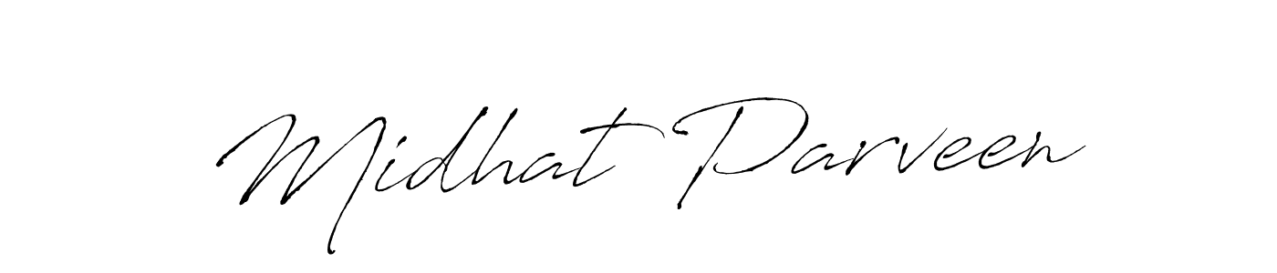 How to make Midhat Parveen name signature. Use Antro_Vectra style for creating short signs online. This is the latest handwritten sign. Midhat Parveen signature style 6 images and pictures png