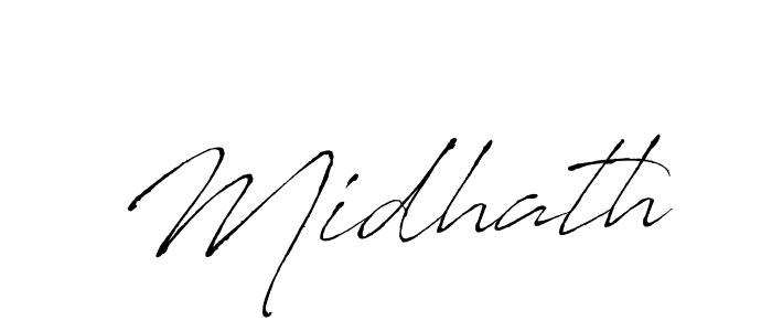 How to make Midhath name signature. Use Antro_Vectra style for creating short signs online. This is the latest handwritten sign. Midhath signature style 6 images and pictures png