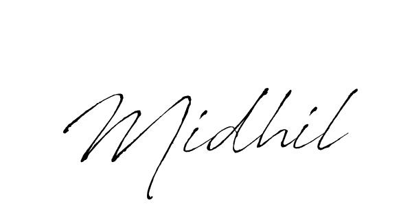 Similarly Antro_Vectra is the best handwritten signature design. Signature creator online .You can use it as an online autograph creator for name Midhil. Midhil signature style 6 images and pictures png