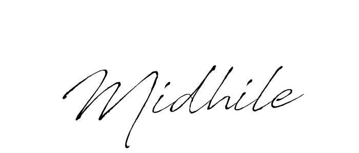 Similarly Antro_Vectra is the best handwritten signature design. Signature creator online .You can use it as an online autograph creator for name Midhile. Midhile signature style 6 images and pictures png