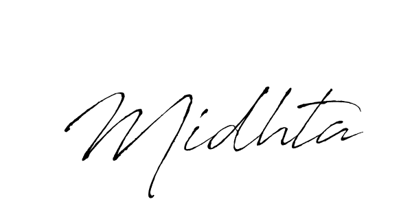 Antro_Vectra is a professional signature style that is perfect for those who want to add a touch of class to their signature. It is also a great choice for those who want to make their signature more unique. Get Midhta name to fancy signature for free. Midhta signature style 6 images and pictures png