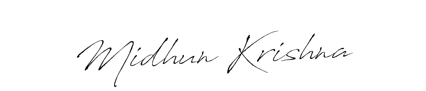 Design your own signature with our free online signature maker. With this signature software, you can create a handwritten (Antro_Vectra) signature for name Midhun Krishna. Midhun Krishna signature style 6 images and pictures png