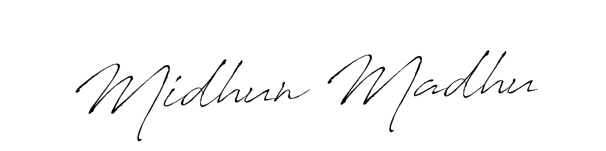 Also we have Midhun Madhu name is the best signature style. Create professional handwritten signature collection using Antro_Vectra autograph style. Midhun Madhu signature style 6 images and pictures png