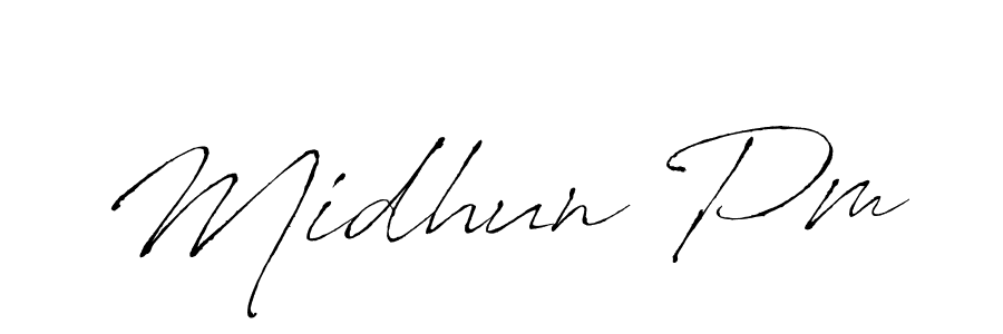 Make a beautiful signature design for name Midhun Pm. With this signature (Antro_Vectra) style, you can create a handwritten signature for free. Midhun Pm signature style 6 images and pictures png