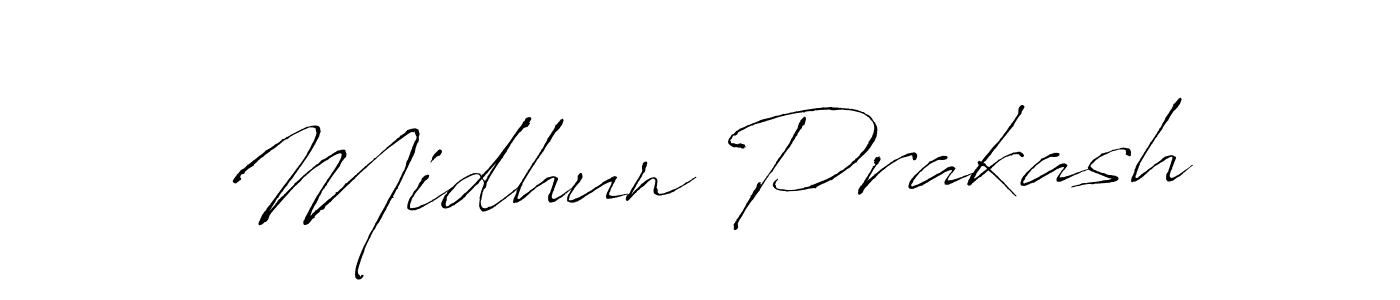 Create a beautiful signature design for name Midhun Prakash. With this signature (Antro_Vectra) fonts, you can make a handwritten signature for free. Midhun Prakash signature style 6 images and pictures png