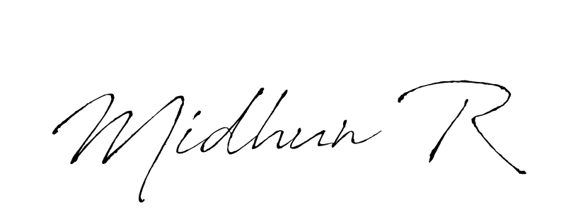 It looks lik you need a new signature style for name Midhun R. Design unique handwritten (Antro_Vectra) signature with our free signature maker in just a few clicks. Midhun R signature style 6 images and pictures png