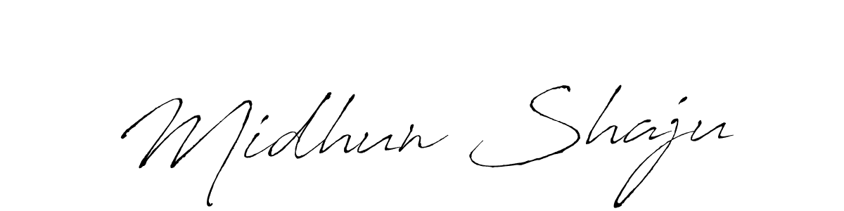 Make a beautiful signature design for name Midhun Shaju. With this signature (Antro_Vectra) style, you can create a handwritten signature for free. Midhun Shaju signature style 6 images and pictures png