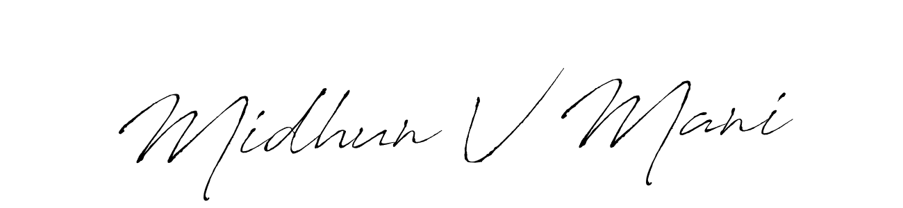 Also You can easily find your signature by using the search form. We will create Midhun V Mani name handwritten signature images for you free of cost using Antro_Vectra sign style. Midhun V Mani signature style 6 images and pictures png