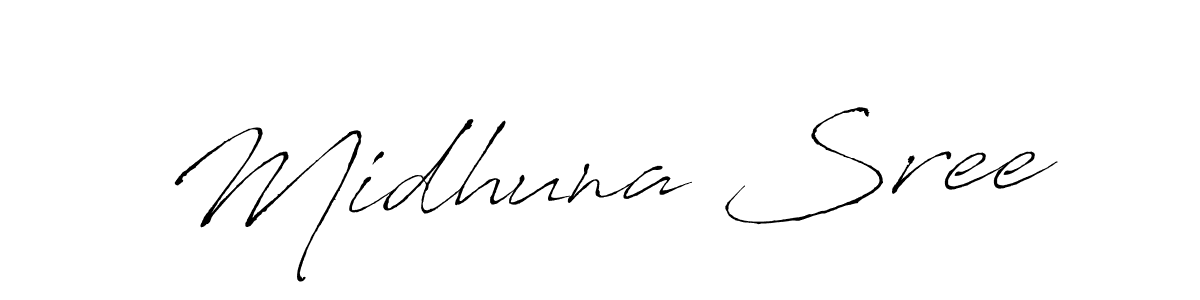 How to make Midhuna Sree signature? Antro_Vectra is a professional autograph style. Create handwritten signature for Midhuna Sree name. Midhuna Sree signature style 6 images and pictures png