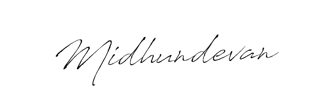 Make a beautiful signature design for name Midhundevan. With this signature (Antro_Vectra) style, you can create a handwritten signature for free. Midhundevan signature style 6 images and pictures png