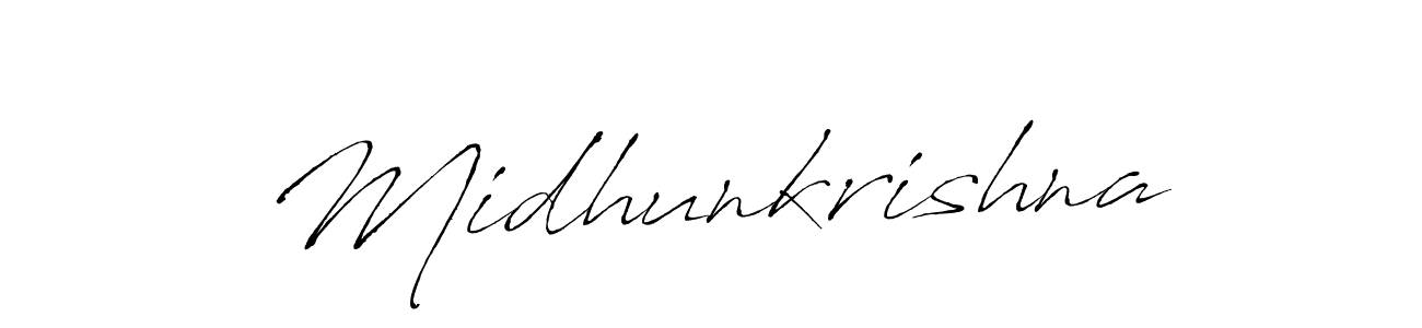 How to make Midhunkrishna signature? Antro_Vectra is a professional autograph style. Create handwritten signature for Midhunkrishna name. Midhunkrishna signature style 6 images and pictures png