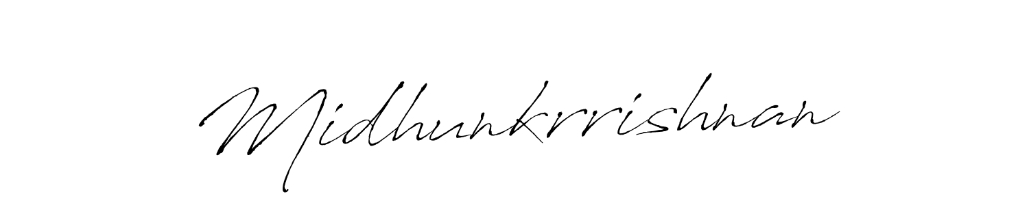 How to Draw Midhunkrrishnan signature style? Antro_Vectra is a latest design signature styles for name Midhunkrrishnan. Midhunkrrishnan signature style 6 images and pictures png