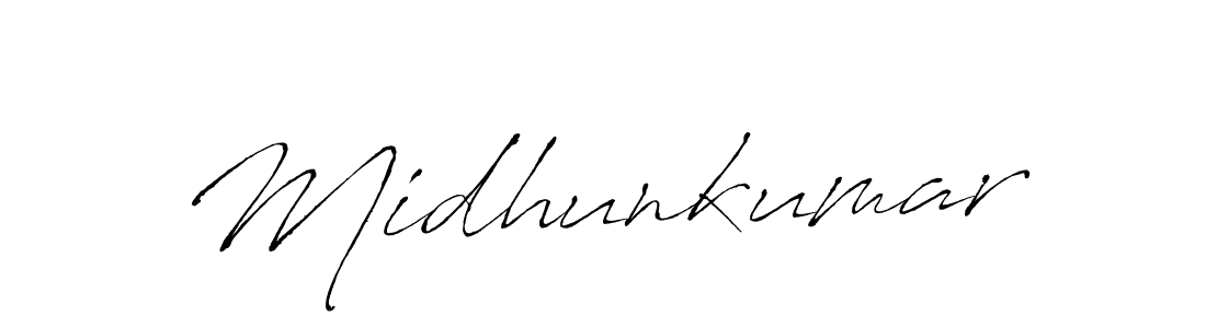 Design your own signature with our free online signature maker. With this signature software, you can create a handwritten (Antro_Vectra) signature for name Midhunkumar. Midhunkumar signature style 6 images and pictures png