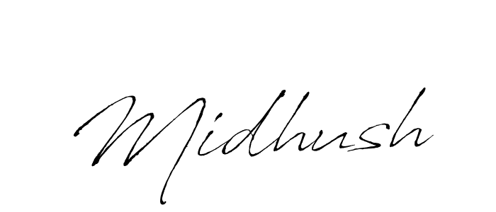 Make a beautiful signature design for name Midhush. With this signature (Antro_Vectra) style, you can create a handwritten signature for free. Midhush signature style 6 images and pictures png