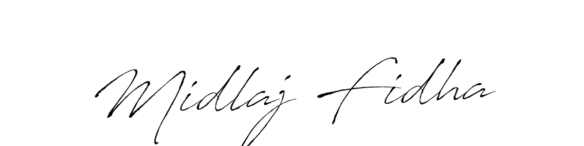 Also You can easily find your signature by using the search form. We will create Midlaj Fidha name handwritten signature images for you free of cost using Antro_Vectra sign style. Midlaj Fidha signature style 6 images and pictures png