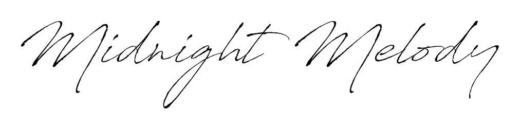 Transform the name Midnight Melody into a signature masterpiece using Antro_Vectra font. Ideal for photographers, artists, and creators looking for watermarks. Midnight Melody signature style 6 images and pictures png