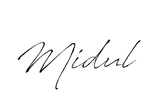 Antro_Vectra is a professional signature style that is perfect for those who want to add a touch of class to their signature. It is also a great choice for those who want to make their signature more unique. Get Midul name to fancy signature for free. Midul signature style 6 images and pictures png