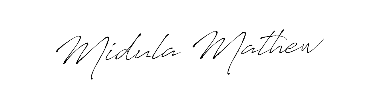 Use a signature maker to create a handwritten signature online. With this signature software, you can design (Antro_Vectra) your own signature for name Midula Mathew. Midula Mathew signature style 6 images and pictures png