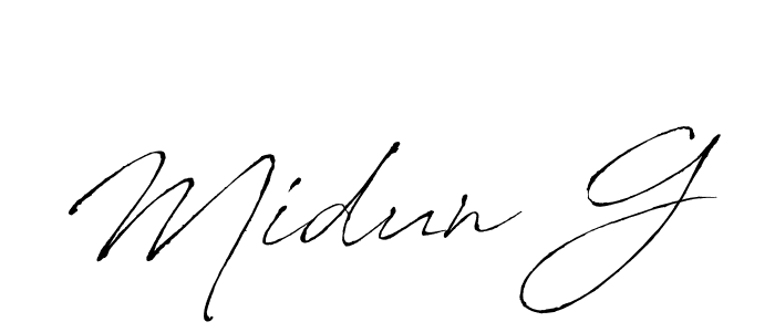 This is the best signature style for the Midun G name. Also you like these signature font (Antro_Vectra). Mix name signature. Midun G signature style 6 images and pictures png