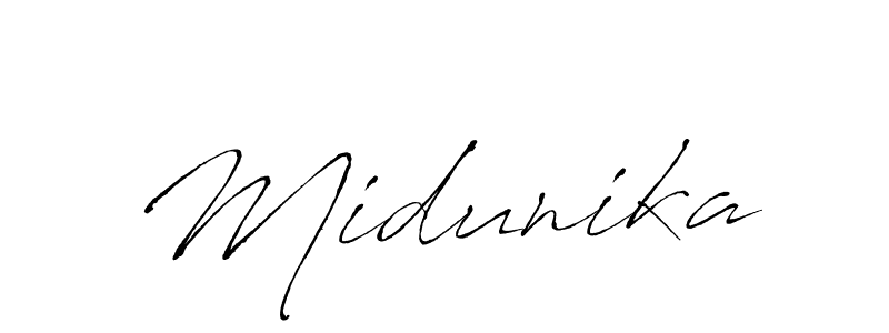 You should practise on your own different ways (Antro_Vectra) to write your name (Midunika) in signature. don't let someone else do it for you. Midunika signature style 6 images and pictures png