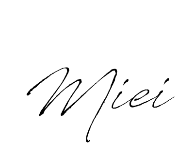 Design your own signature with our free online signature maker. With this signature software, you can create a handwritten (Antro_Vectra) signature for name Miei. Miei signature style 6 images and pictures png