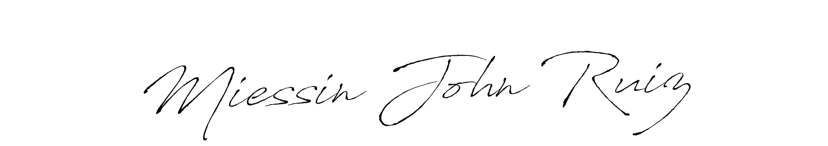 Make a short Miessin John Ruiz signature style. Manage your documents anywhere anytime using Antro_Vectra. Create and add eSignatures, submit forms, share and send files easily. Miessin John Ruiz signature style 6 images and pictures png