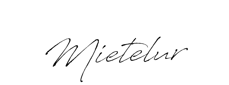 Use a signature maker to create a handwritten signature online. With this signature software, you can design (Antro_Vectra) your own signature for name Mietelur. Mietelur signature style 6 images and pictures png