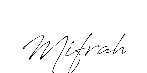 Create a beautiful signature design for name Mifrah. With this signature (Antro_Vectra) fonts, you can make a handwritten signature for free. Mifrah signature style 6 images and pictures png