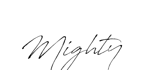 Use a signature maker to create a handwritten signature online. With this signature software, you can design (Antro_Vectra) your own signature for name Mighty. Mighty signature style 6 images and pictures png