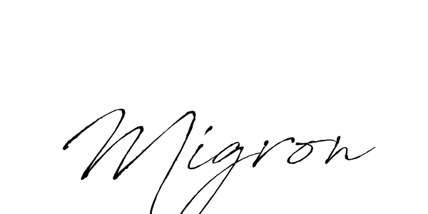 Make a beautiful signature design for name Migron. With this signature (Antro_Vectra) style, you can create a handwritten signature for free. Migron signature style 6 images and pictures png