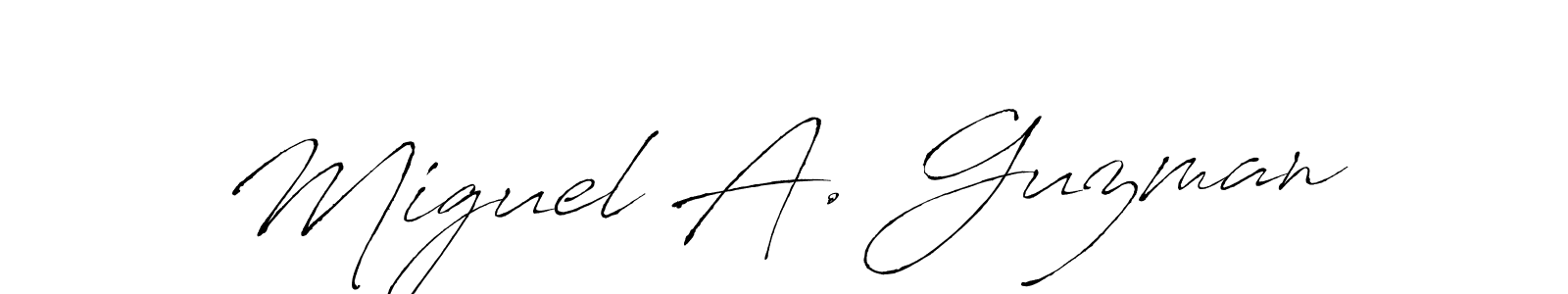 Design your own signature with our free online signature maker. With this signature software, you can create a handwritten (Antro_Vectra) signature for name Miguel A. Guzman. Miguel A. Guzman signature style 6 images and pictures png