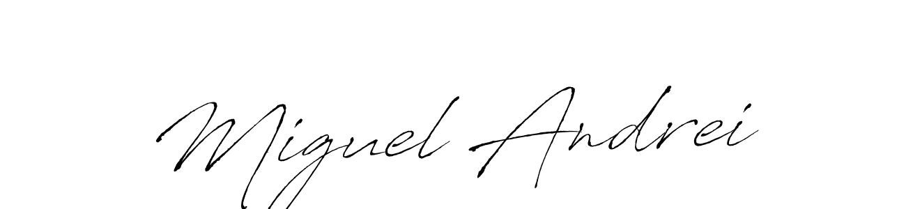 Create a beautiful signature design for name Miguel Andrei. With this signature (Antro_Vectra) fonts, you can make a handwritten signature for free. Miguel Andrei signature style 6 images and pictures png