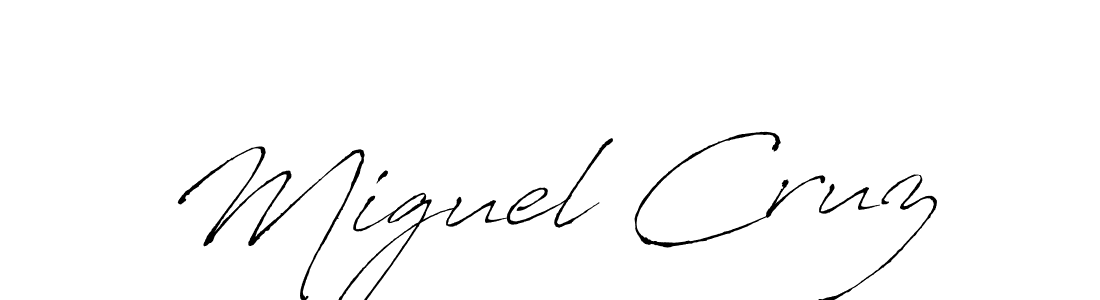 How to make Miguel Cruz name signature. Use Antro_Vectra style for creating short signs online. This is the latest handwritten sign. Miguel Cruz signature style 6 images and pictures png